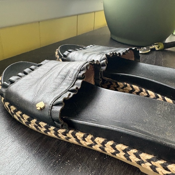 Kate Spade Black Ruffle Slide Sandals - Picture 2 of 4